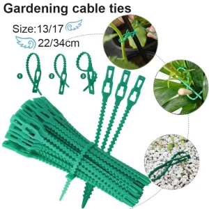 Green Garden Twist Ties Flexible Adjustable Plastic Plant Wire Support Cable