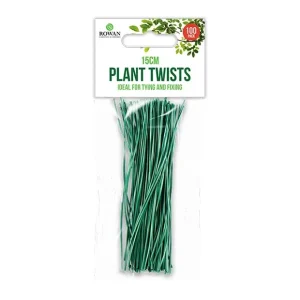 100 x Plant Twists 15cm Coated Wire Garden Ties Soft Flexible Support Stems Vine